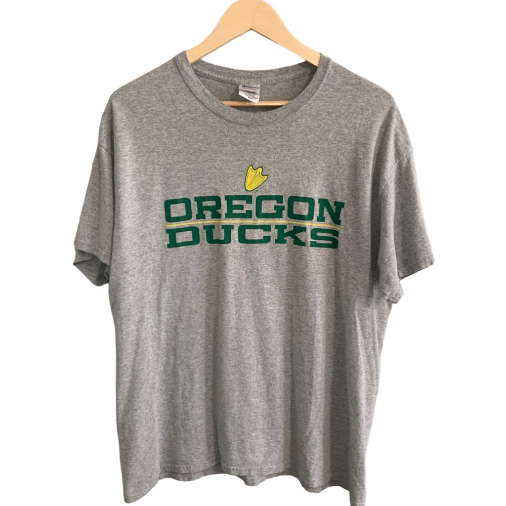 Oregon Ducks Gildan Gray‎ Short Sleeve Cotton Shirt L